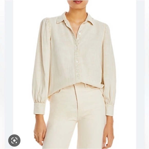 Rails XS womens bone color button up top - Picture 2 of 9